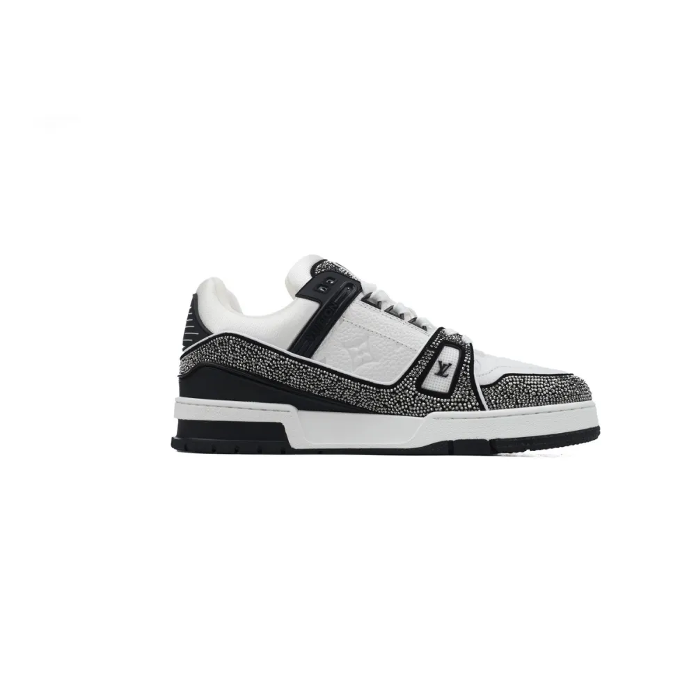 PKGoden LOUIS VUITTON Trainer Black White diamond