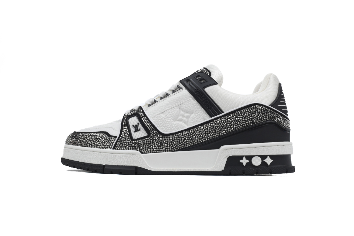 PKGoden LOUIS VUITTON Trainer Black White diamond