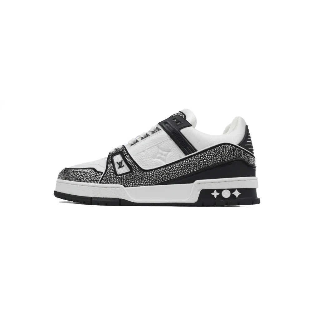 PKGoden LOUIS VUITTON Trainer Black White diamond