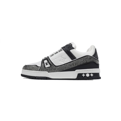 PKGoden LOUIS VUITTON Trainer Black White diamond 01