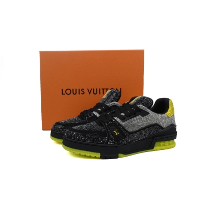 LOUIS VUITTON Trainer Black yellow Diamond 02