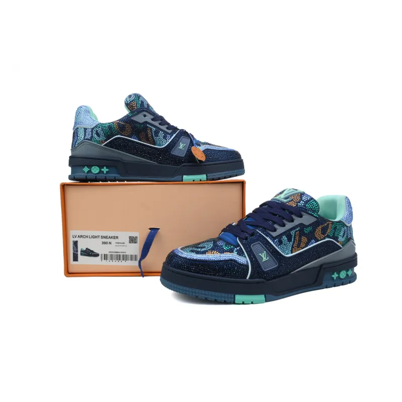 PKGoden LOUIS VUITTON Trainer Blue camouflage Diamond