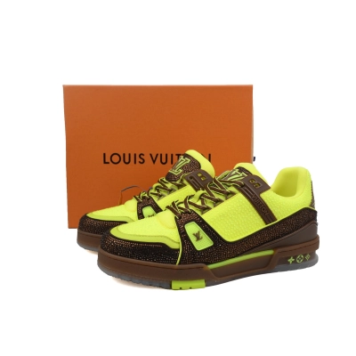 PKGoden LOUIS VUITTON Trainer Brown green diamond 02