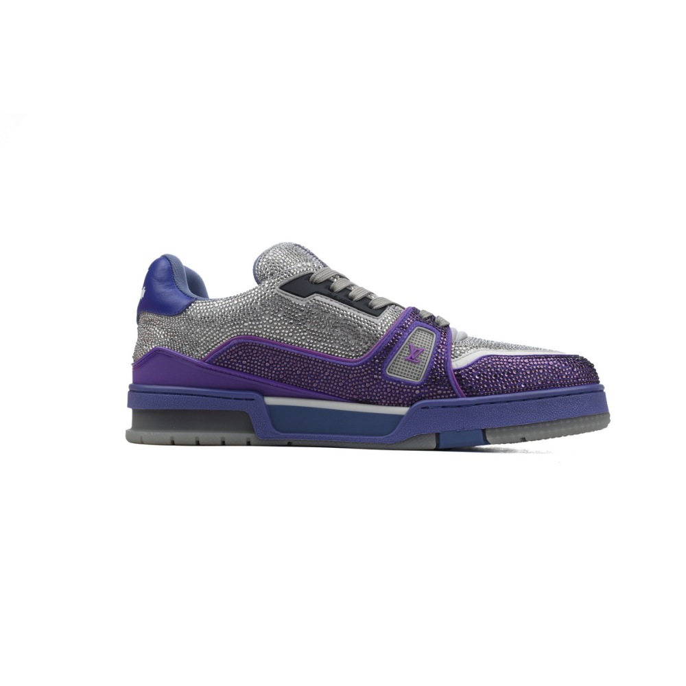 PKGoden LOUIS VUITTON Trainer Grey Purple diamond