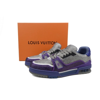 PKGoden LOUIS VUITTON Trainer Grey Purple diamond 02