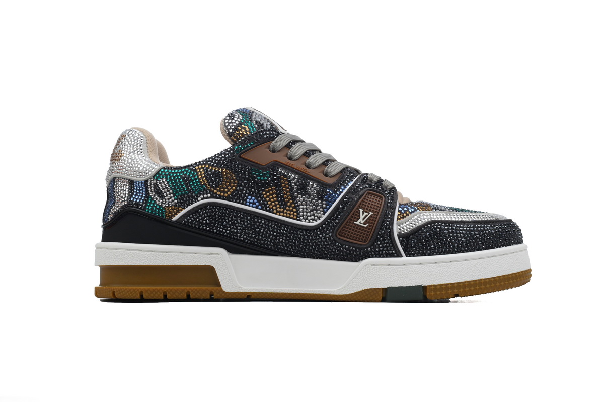 LOUIS VUITTON Trainer Khaki camouflage diamond