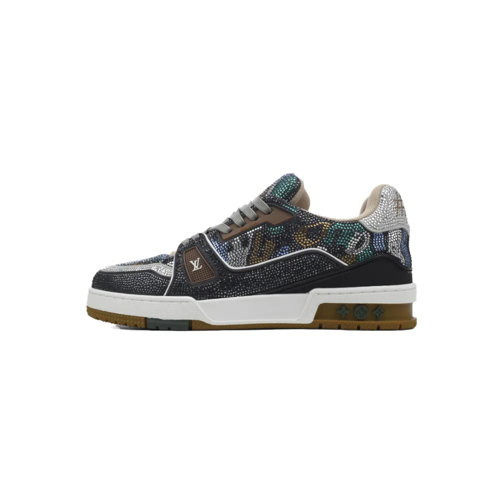 PKGoden LOUIS VUITTON Trainer Khaki camouflage diamond