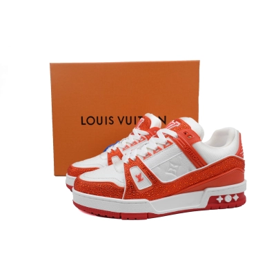 PKGoden LOUIS VUITTON Trainer Orange White diamond 02
