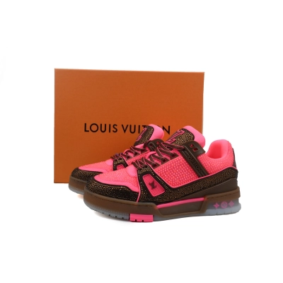 PKGoden LOUIS VUITTON Trainer Pink brown diamond 02