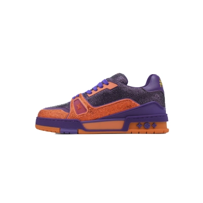 PKGoden LOUIS VUITTON Trainer Purple Orange diamond 01