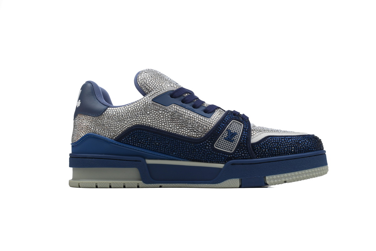 PKGoden LOUIS VUITTON Trainer White Blue diamond