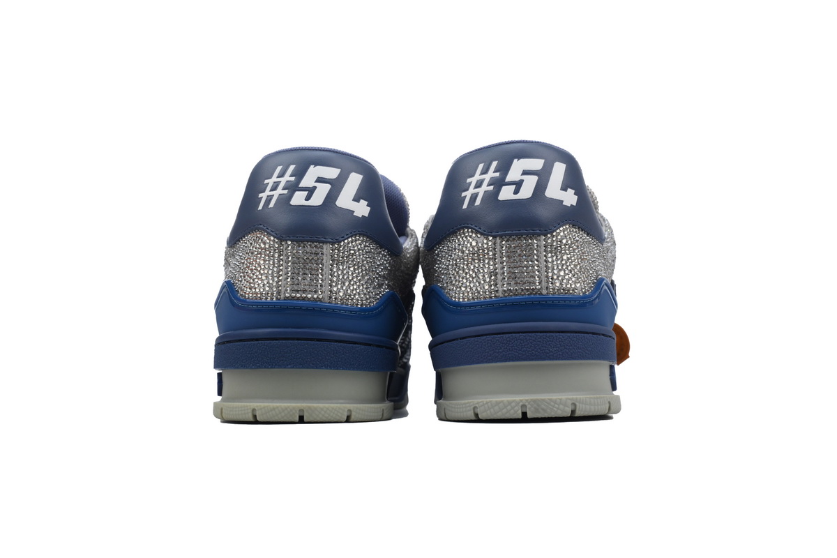 PKGoden LOUIS VUITTON Trainer White Blue diamond