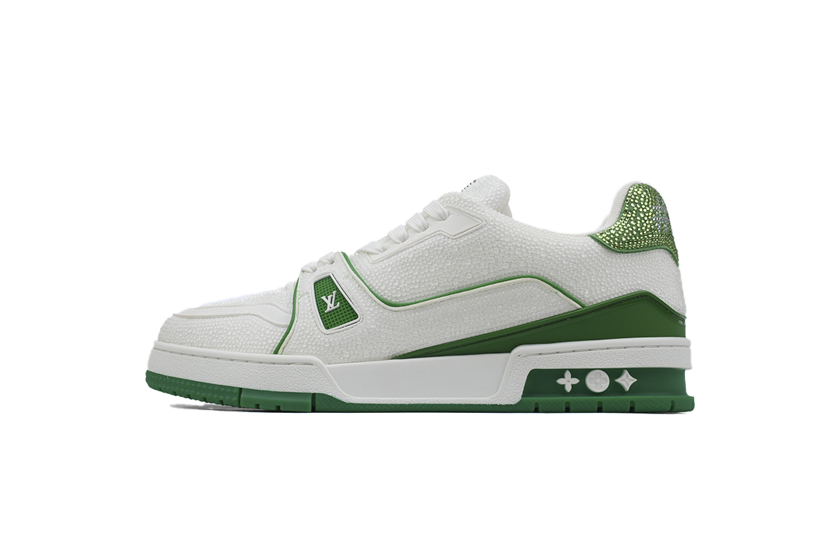 PKGoden LOUIS VUITTON Trainer White Diamond Green Tail