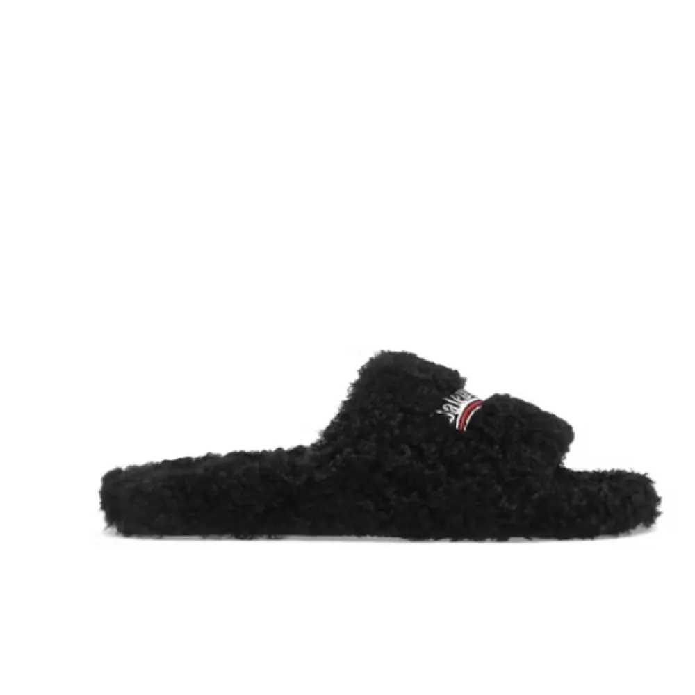 Flash sale| Balenciaga Furry Slide Black/White/Pink