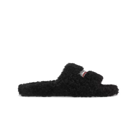 Balenciaga Furry Slide Black 02