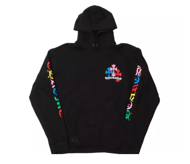 BLACK & MULTICOLOR ‘CROSS CEMETERY’ CHROME HEARTS HOODIE