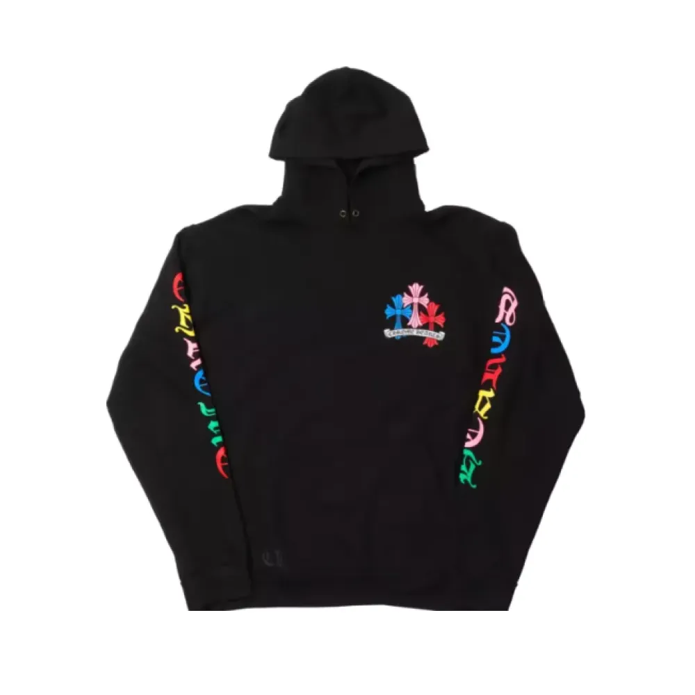 BLACK & MULTICOLOR ‘CROSS CEMETERY’ CHROME HEARTS HOODIE