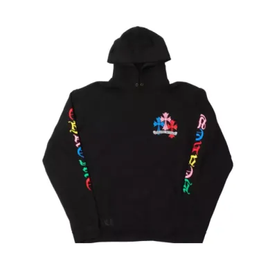 BLACK & MULTICOLOR ‘CROSS CEMETERY’ CHROME HEARTS HOODIE 01