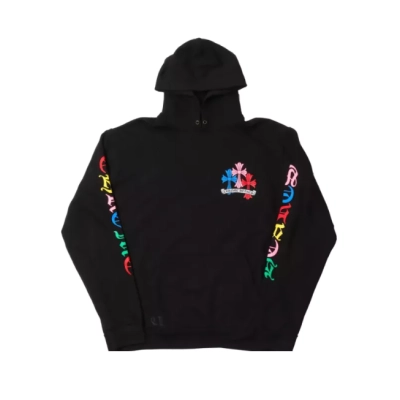 BLACK & MULTICOLOR ‘CROSS CEMETERY’ CHROME HEARTS HOODIE 01