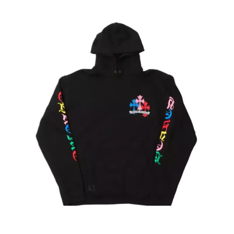 BLACK & MULTICOLOR ‘CROSS CEMETERY’ CHROME HEARTS HOODIE