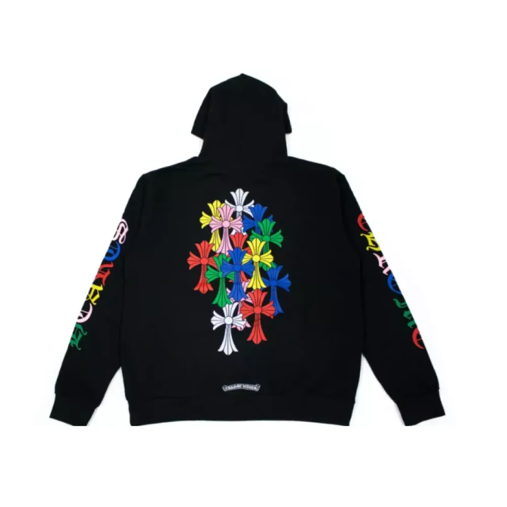 BLACK & MULTICOLOR ‘CROSS CEMETERY’ CHROME HEARTS HOODIE