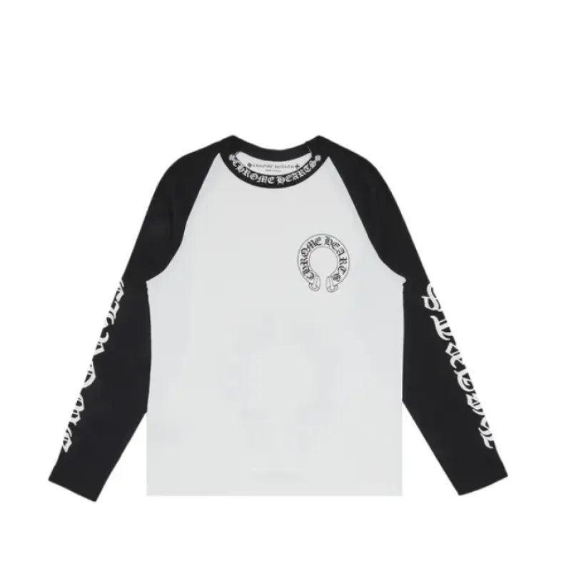 Chrome Hearts Horseshoe Neck Logo 3/4 Shirt Black/White