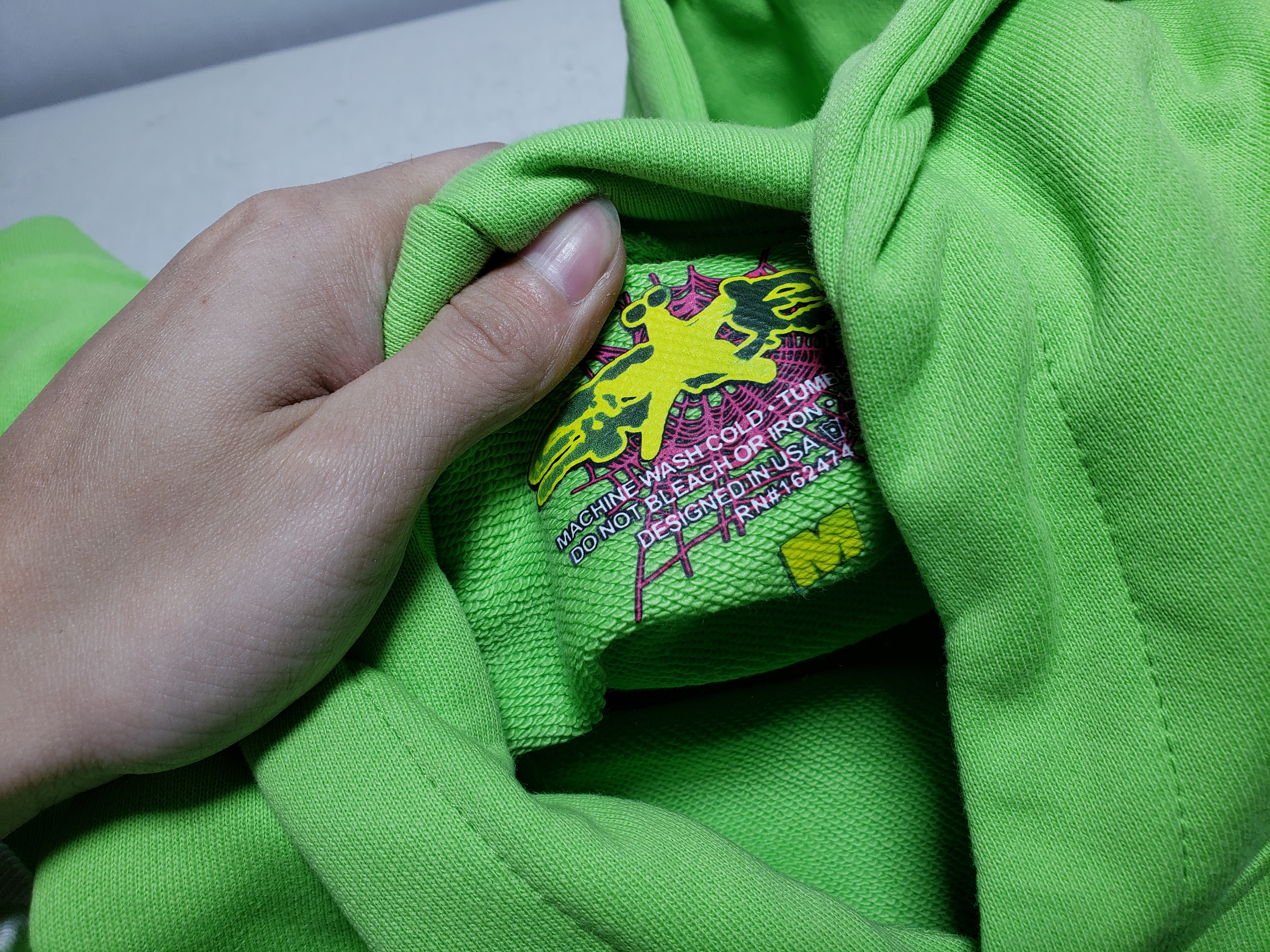 SP5DER Web Hoodie Slime Green