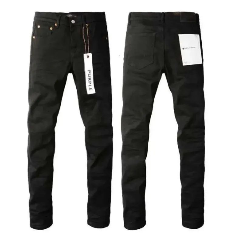 Purple Jeans A Black High-Waisted Pleated Basic Jeans