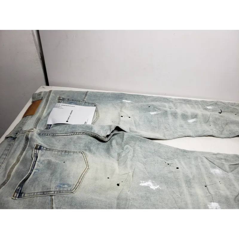 Purple Jeans American High Street Blue Distressed Distressed 2024 New Fashion Trend High Quality Jeans