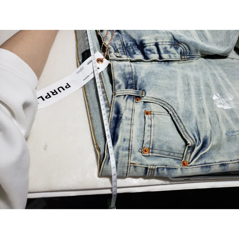 Purple Jeans American High Street Blue Distressed Distressed 2024 New Fashion Trend High Quality Jeans