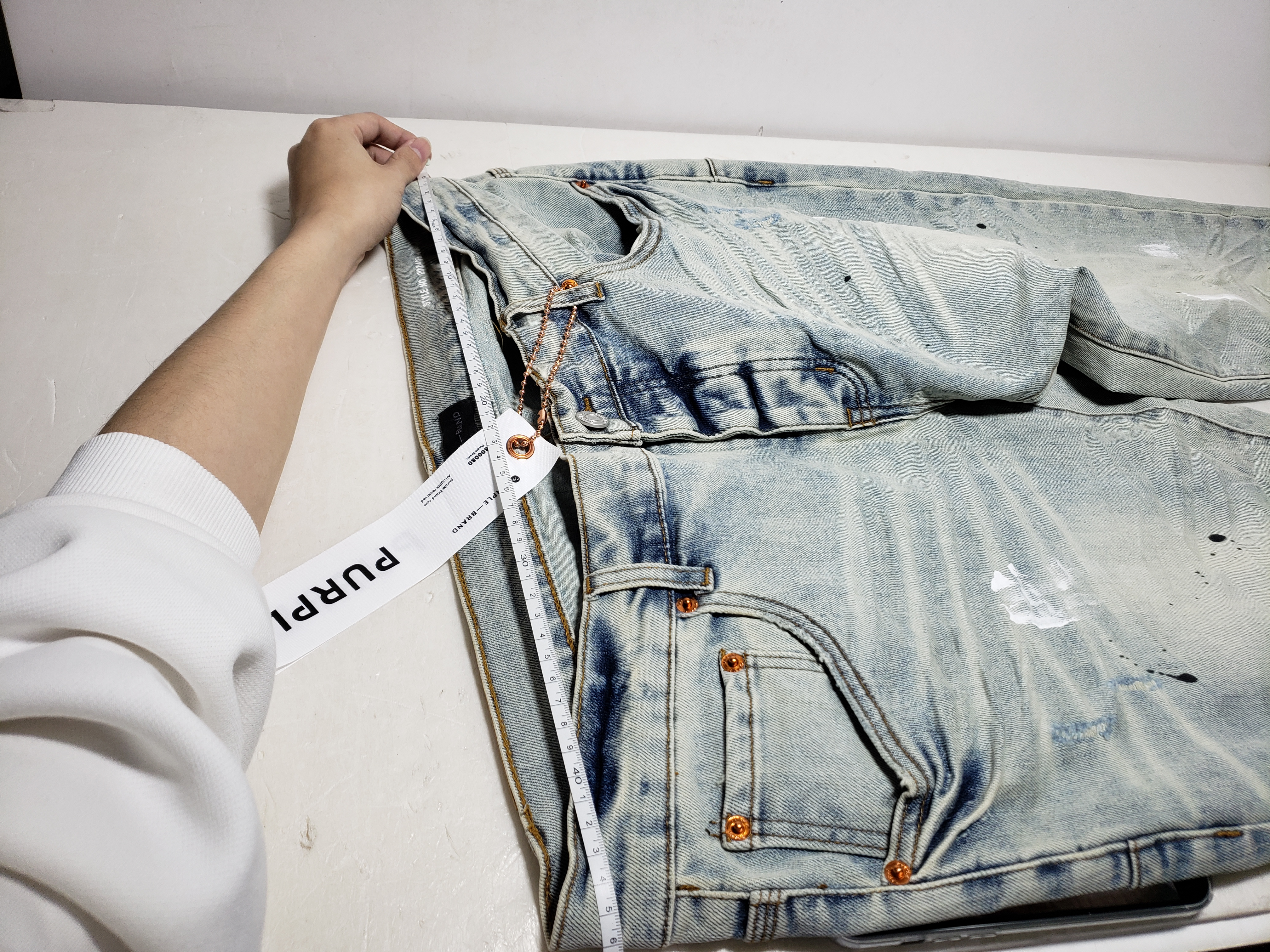 Purple Jeans American High Street Blue Distressed Distressed 2024 New Fashion Trend High Quality Jeans