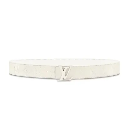 Louis Vuitton Initials Shape Belt Monogram 40MM Powder White 01