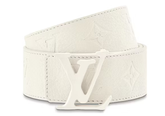 Louis Vuitton Initials Shape Belt Monogram 40MM Powder White