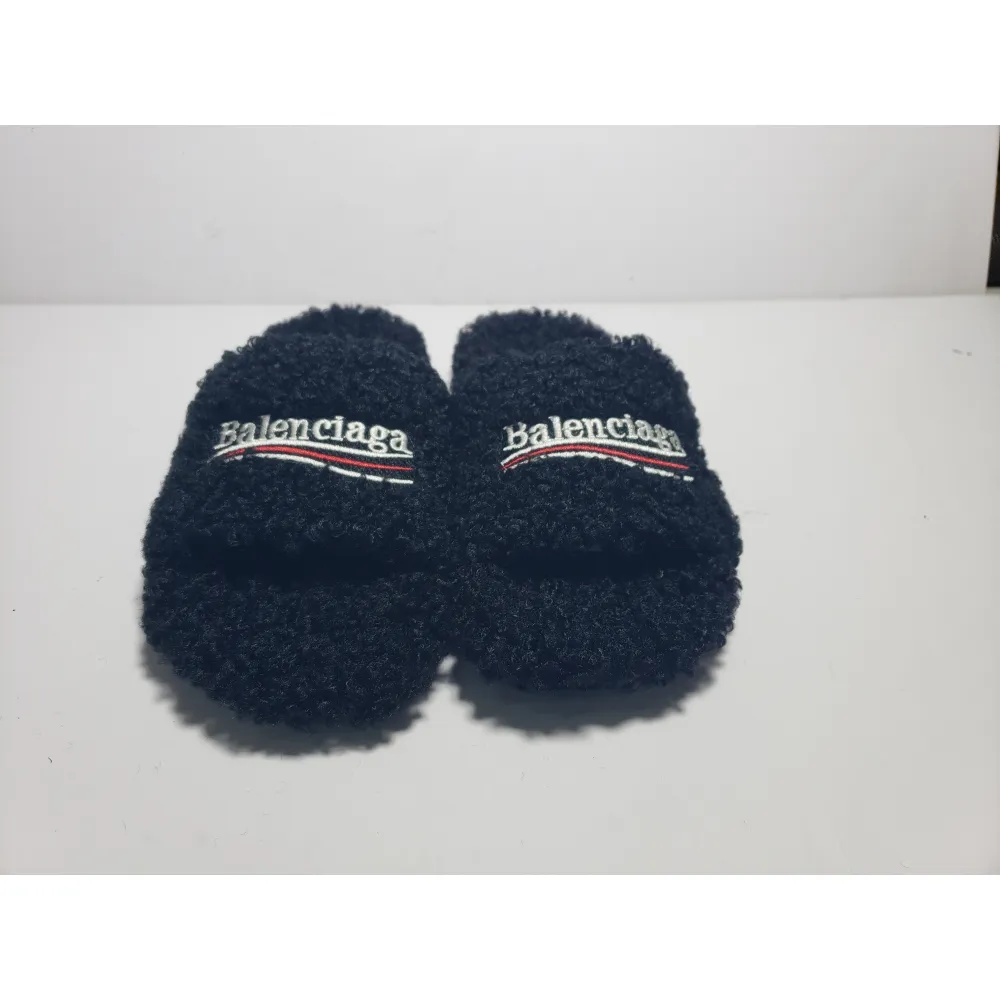Flash sale| Balenciaga Furry Slide Black/White/Pink