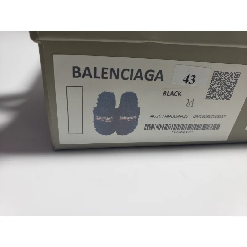Balenciaga Furry Slide Black