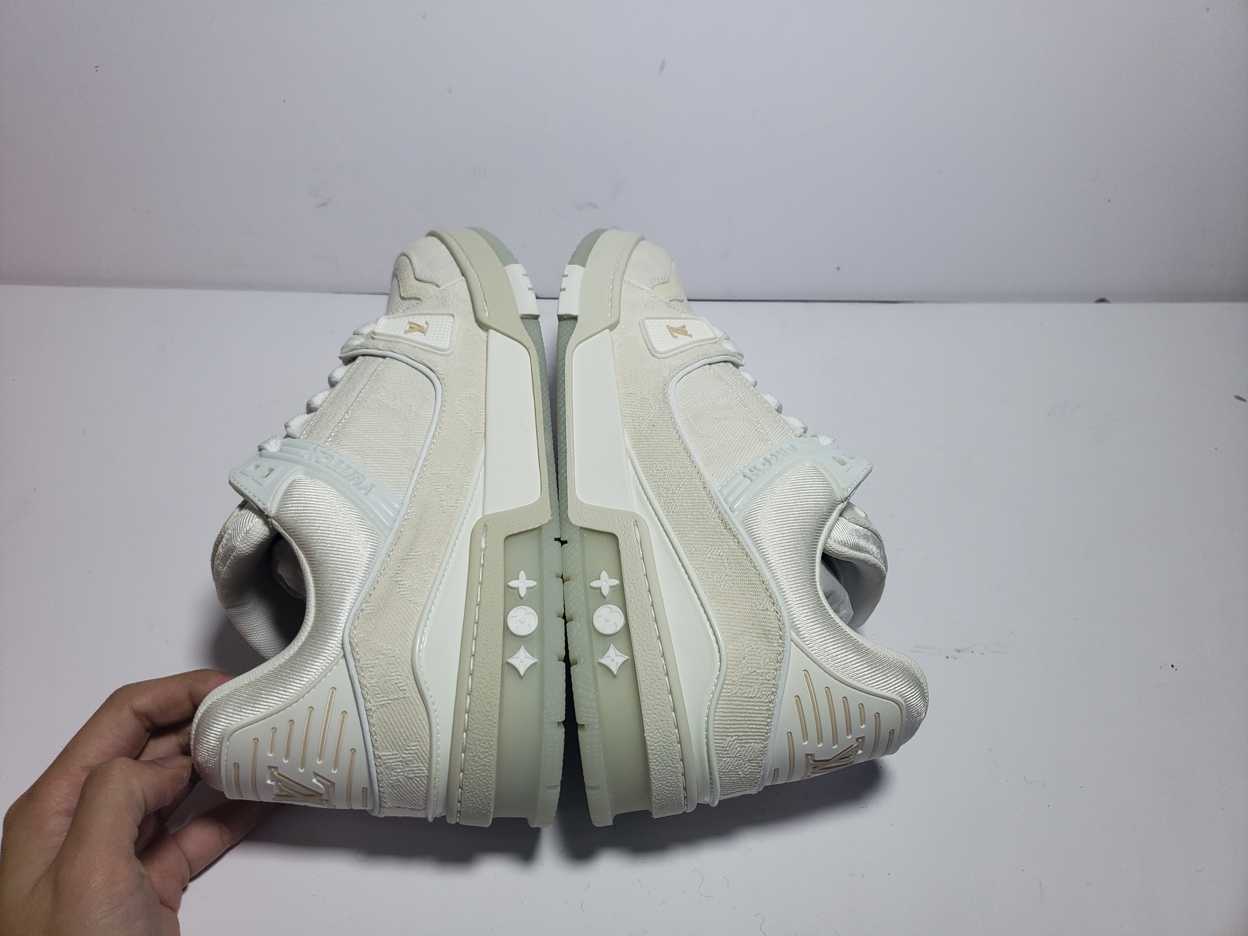 Replica Louis Vuitton Trainer White Denim,MS0241