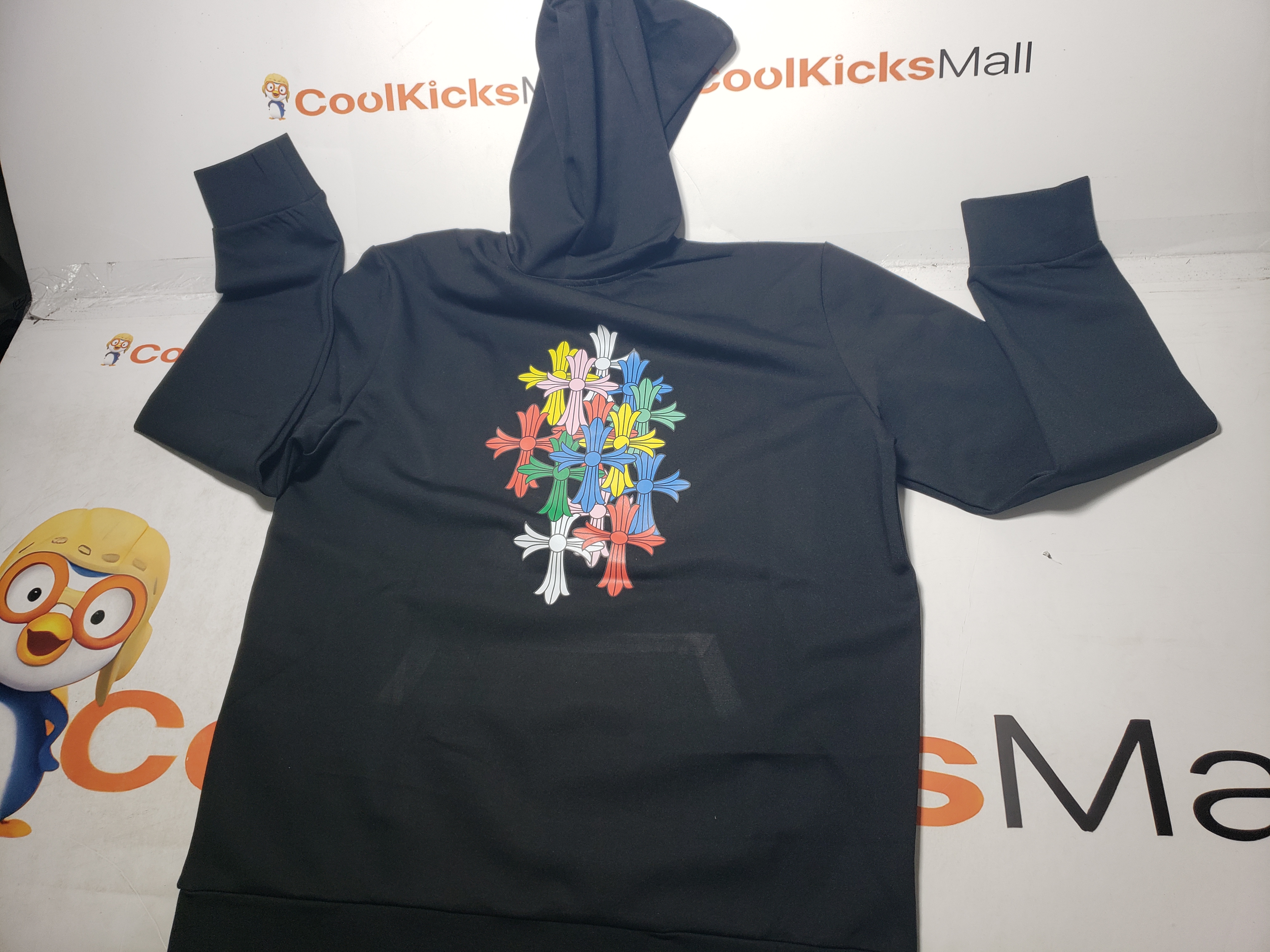 BLACK & MULTICOLOR ‘CROSS CEMETERY’ CHROME HEARTS HOODIE