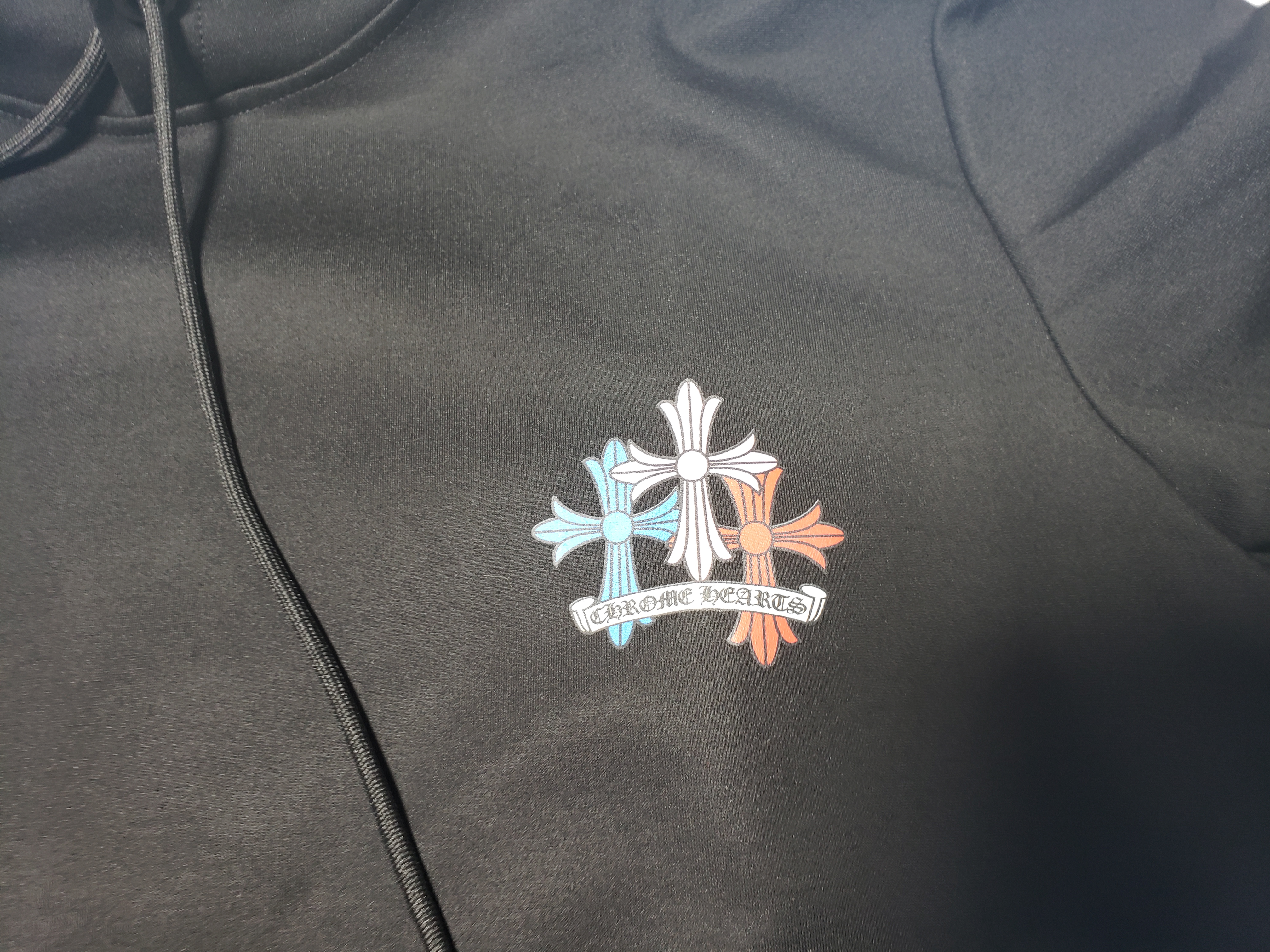 BLACK & MULTICOLOR ‘CROSS CEMETERY’ CHROME HEARTS HOODIE