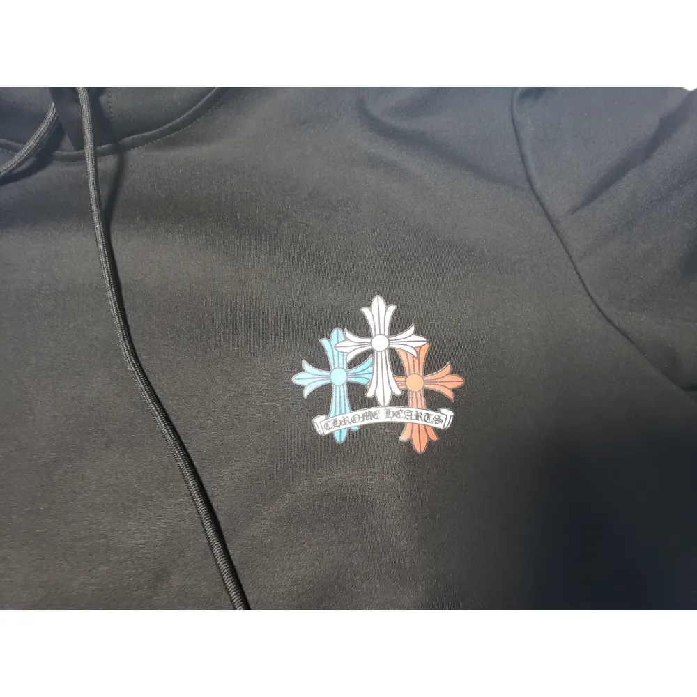 BLACK & MULTICOLOR ‘CROSS CEMETERY’ CHROME HEARTS HOODIE