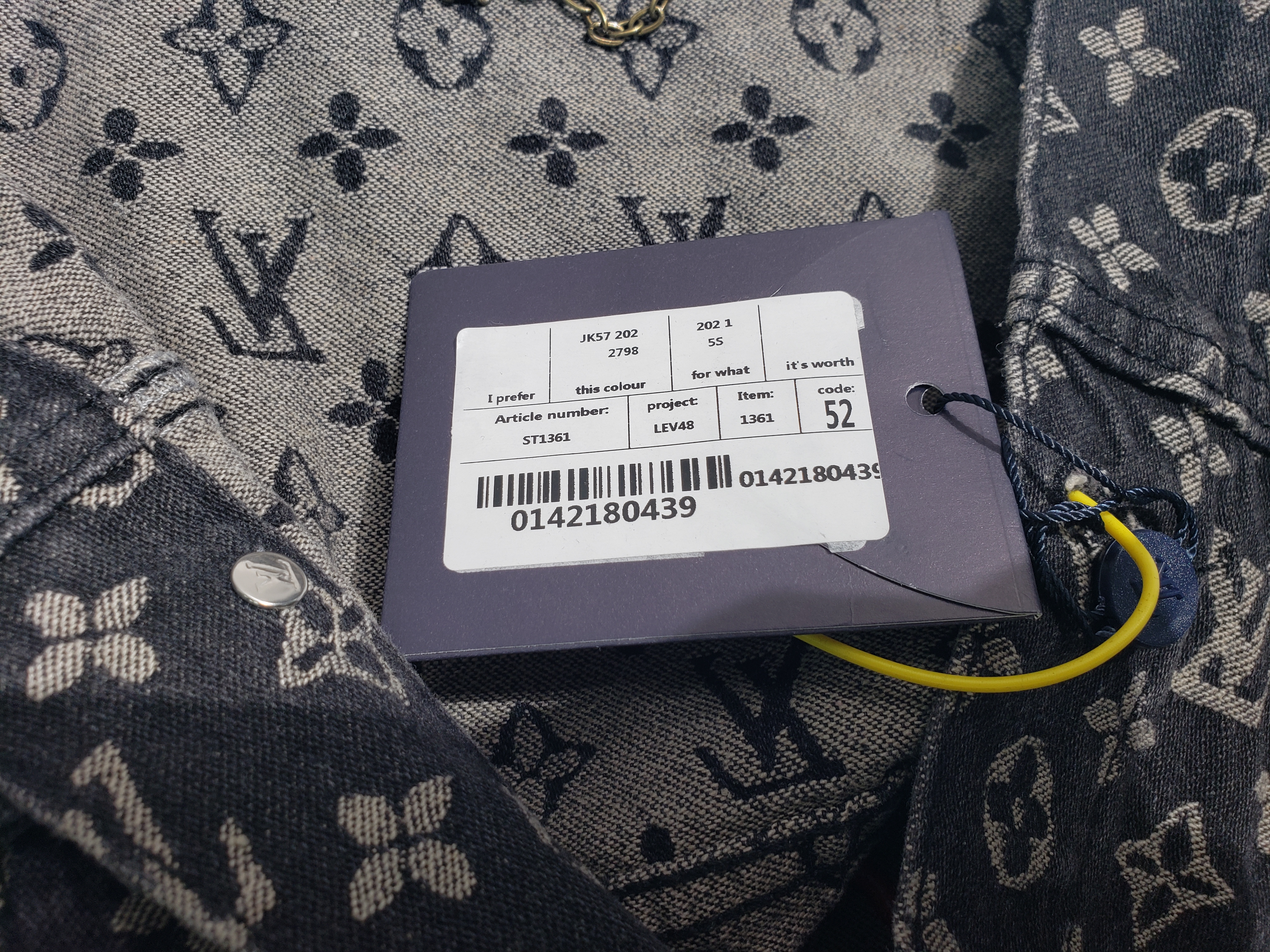 Louis Vuitton monogram full print distressed denim jacket