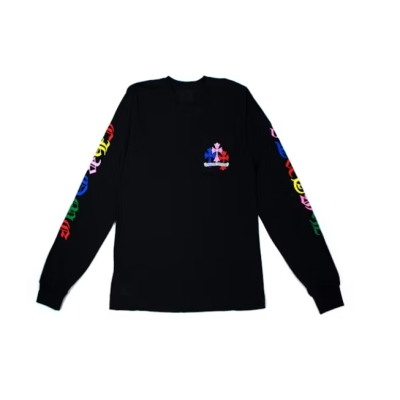 Chrome Hearts Multi Color Cross Cemetery L/S T-shirt Black 01