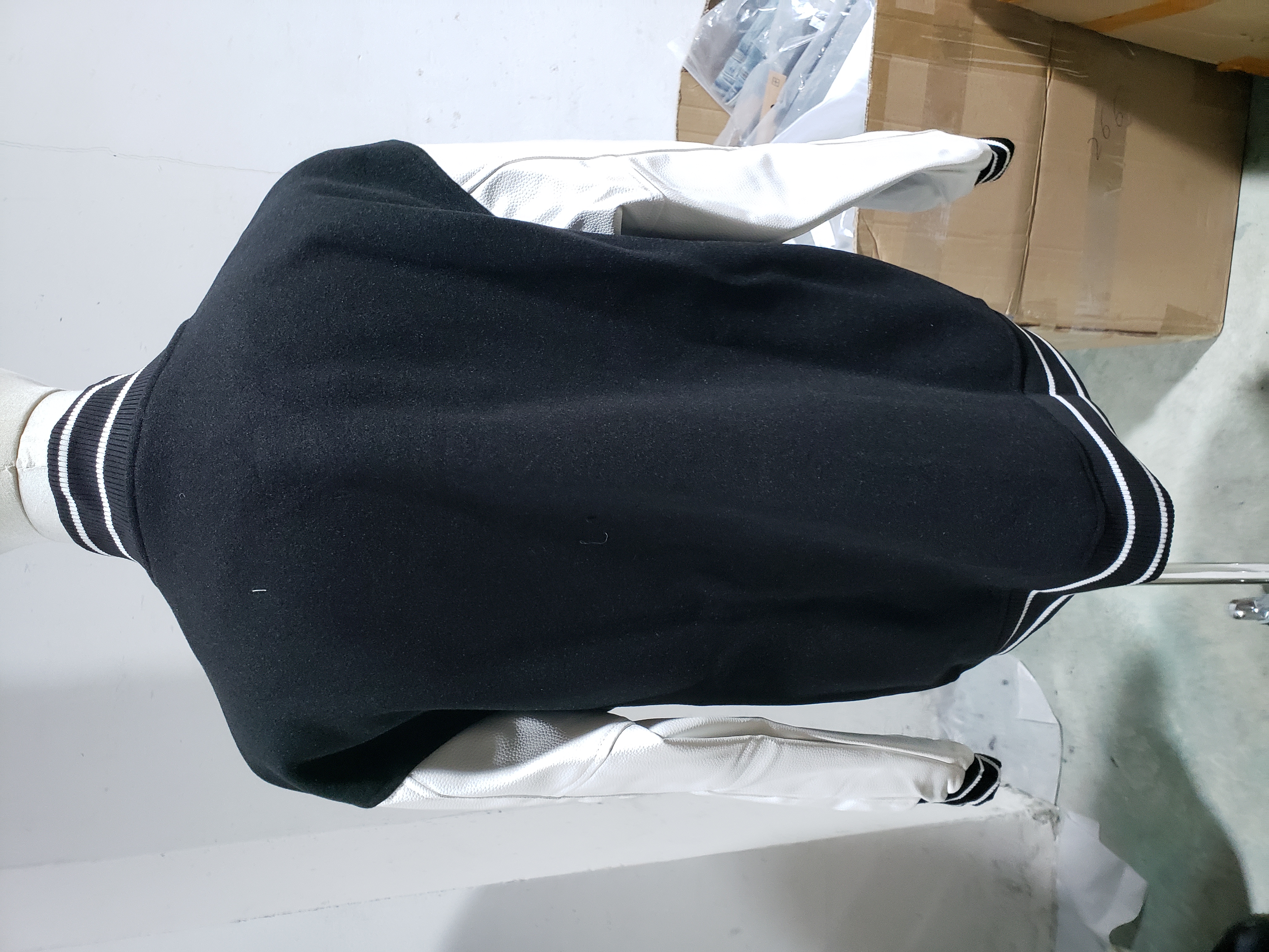 Givenchy 3D embroidered leather sleeve woolen jacket