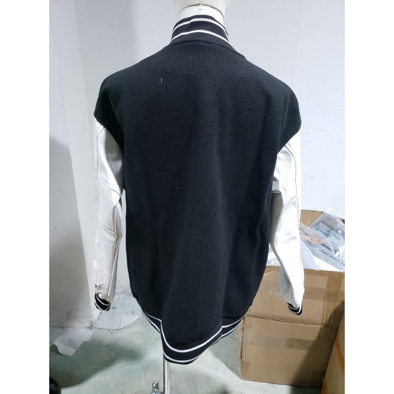 Givenchy 3D embroidered leather sleeve woolen jacket