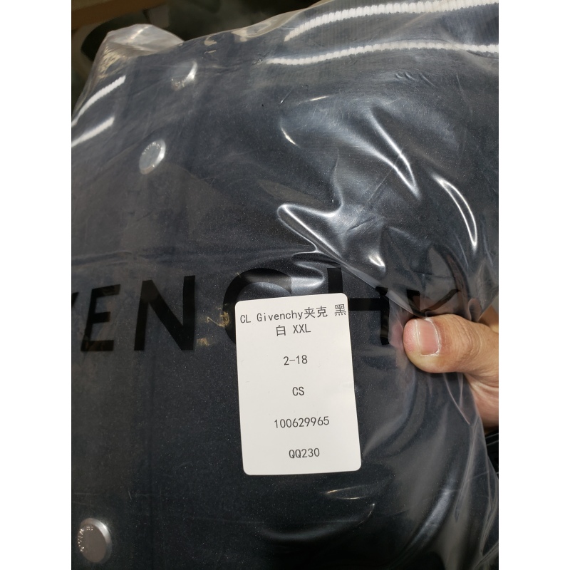 Givenchy 3D embroidered leather sleeve woolen jacket