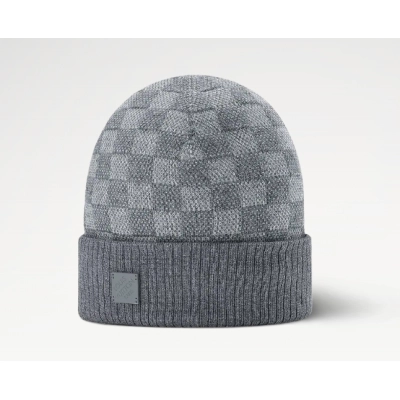 Louis Vuitton Wool Hat Beanie Grey 01