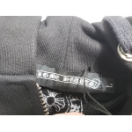 Chrome Hearts Horseshoe Floral Cross-Sleeve Zip Up Hoodie Black/White