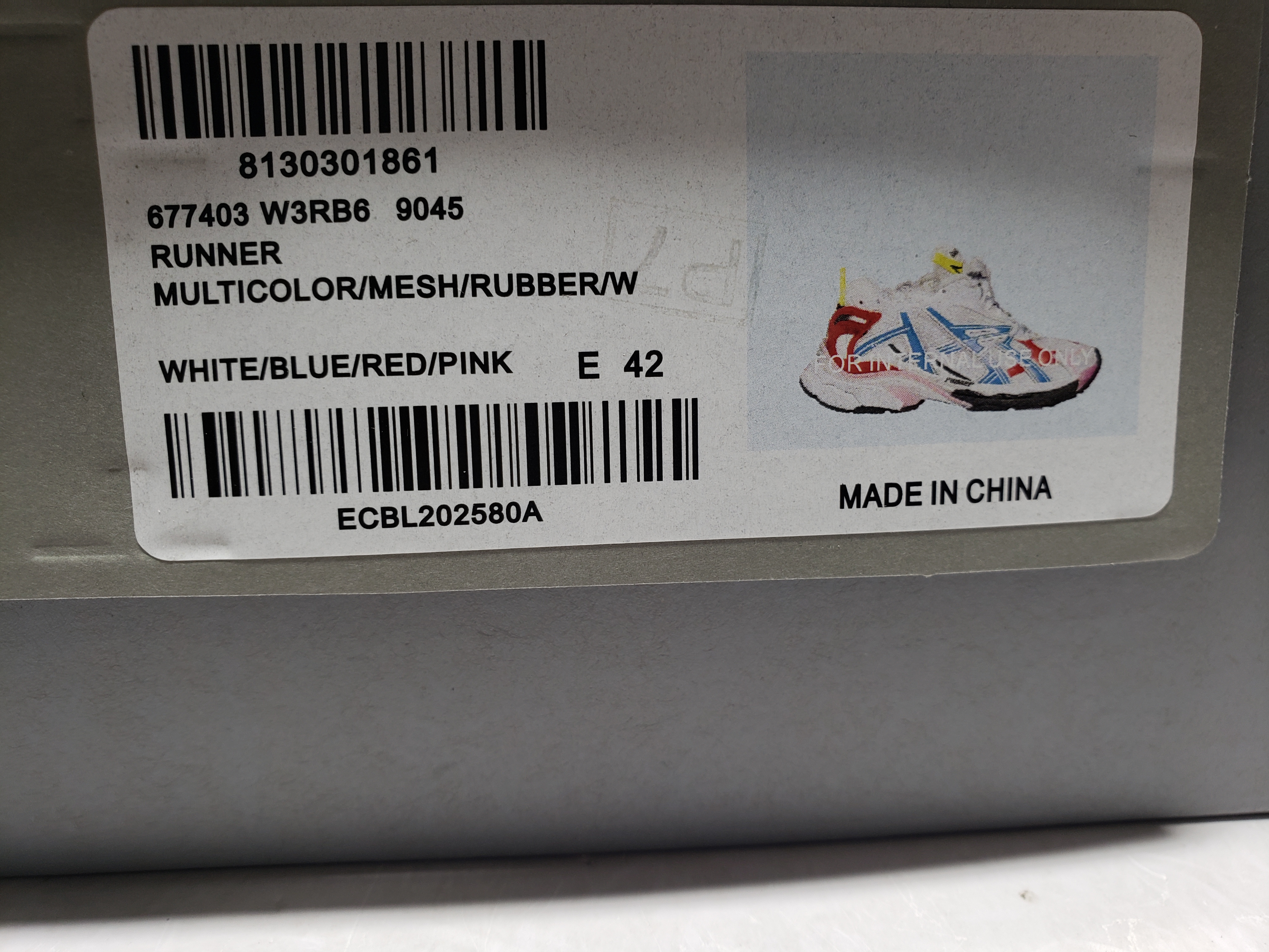 Balenciaga Runner White Blue Red 677402 W3RB6 9645 