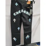 Chrome Hearts CH city limited series Sanskrit cross patch leather Jeans 2