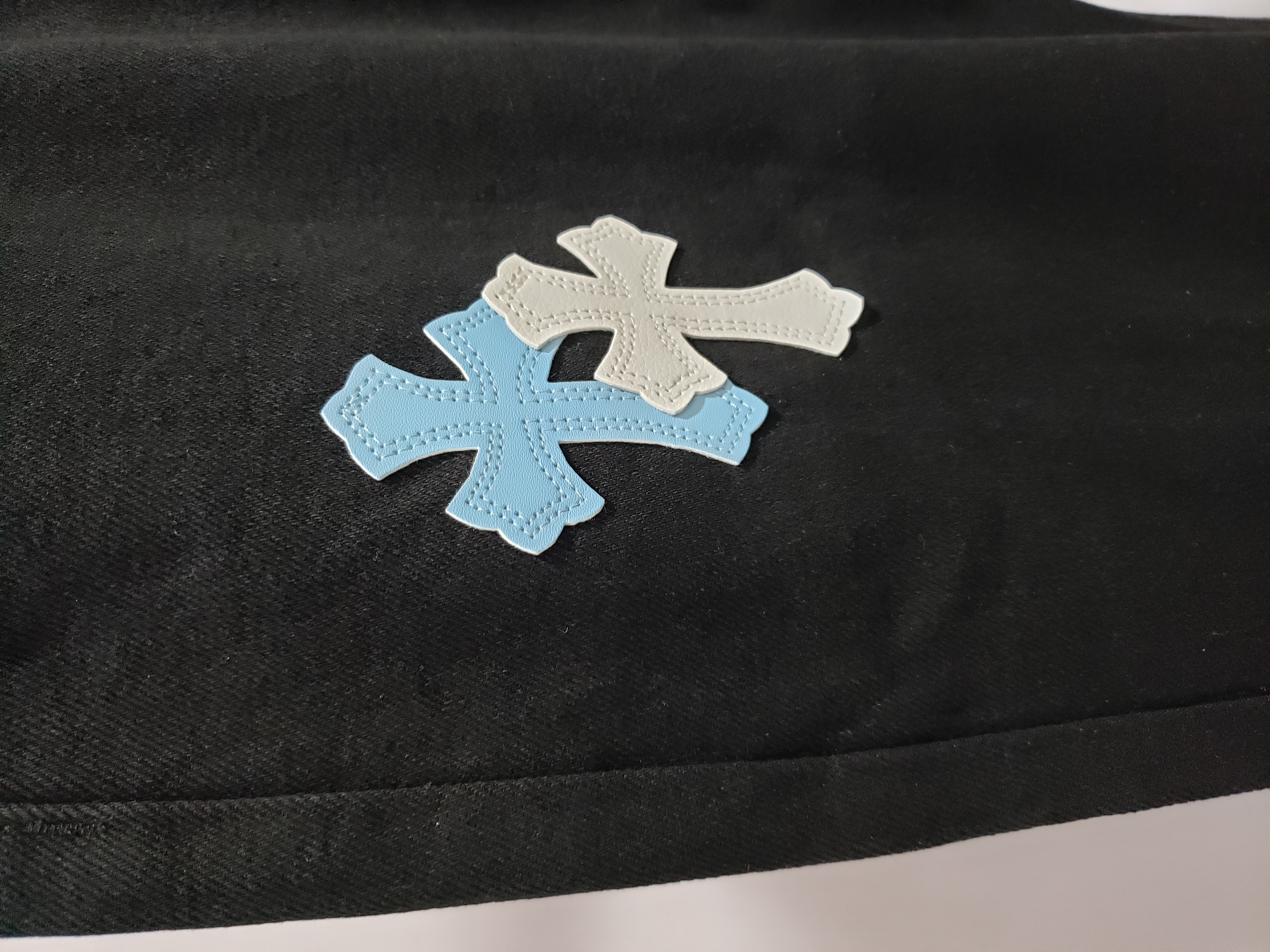 Chrome Hearts CH city limited series Sanskrit cross patch leather Jeans 2