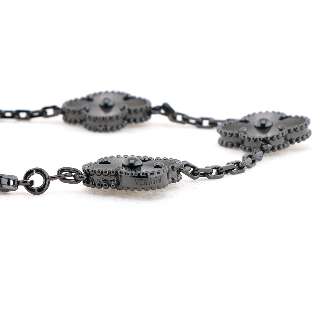 Van Cleef & Arpels four-leaf clover laser five-flower bracelet black